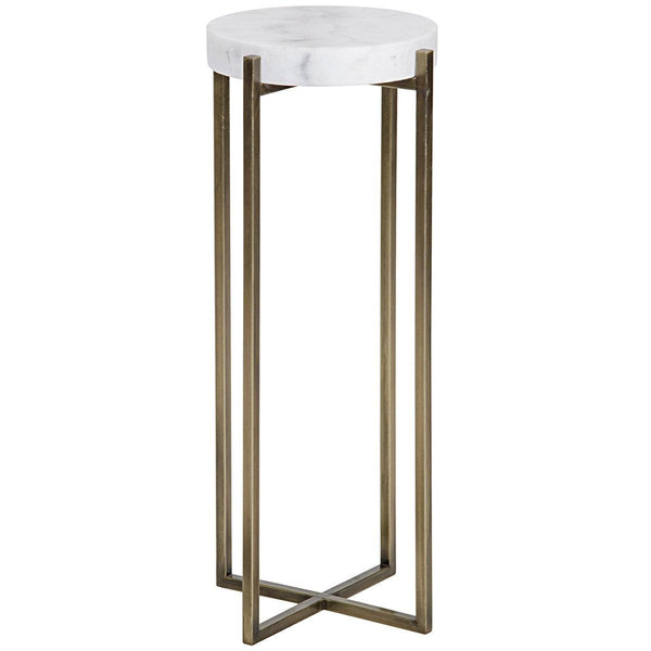 Noir Furniture Soho Side Table, Antique Brass, Metal and Quartz-Noir Furniture-Blue Hand Home
