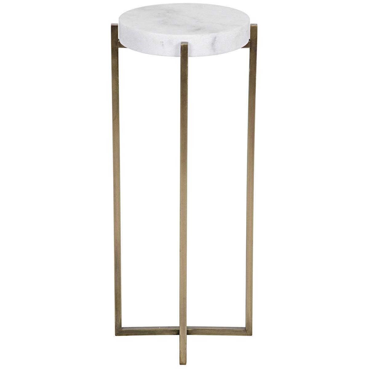 Noir Furniture Soho Side Table, Antique Brass, Metal and Quartz-Noir Furniture-Blue Hand Home