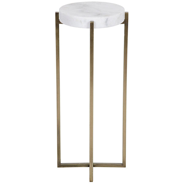 Noir Furniture Soho Side Table, Antique Brass, Metal and Quartz-Noir Furniture-Blue Hand Home