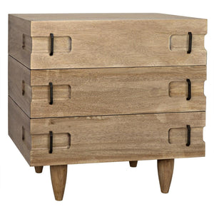 Noir David 32" Side Table, Washed Walnut-Noir Furniture-Blue Hand Home