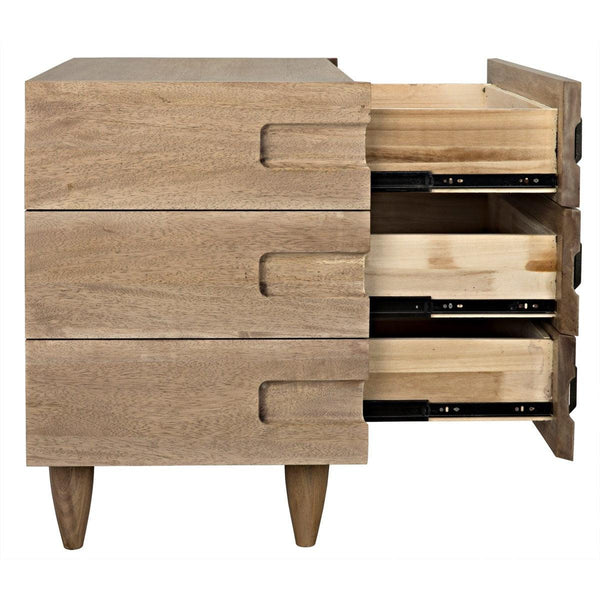 Noir David 32" Side Table, Washed Walnut-Noir Furniture-Blue Hand Home
