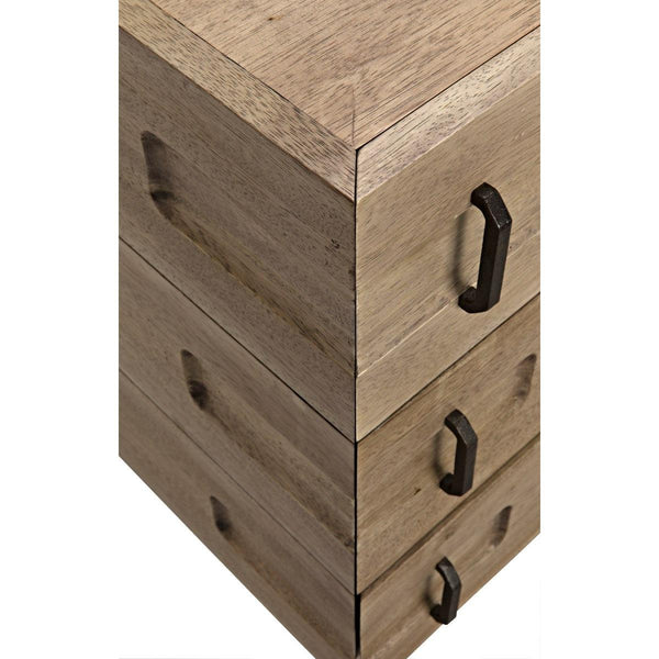 Noir David 32" Side Table, Washed Walnut-Noir Furniture-Blue Hand Home