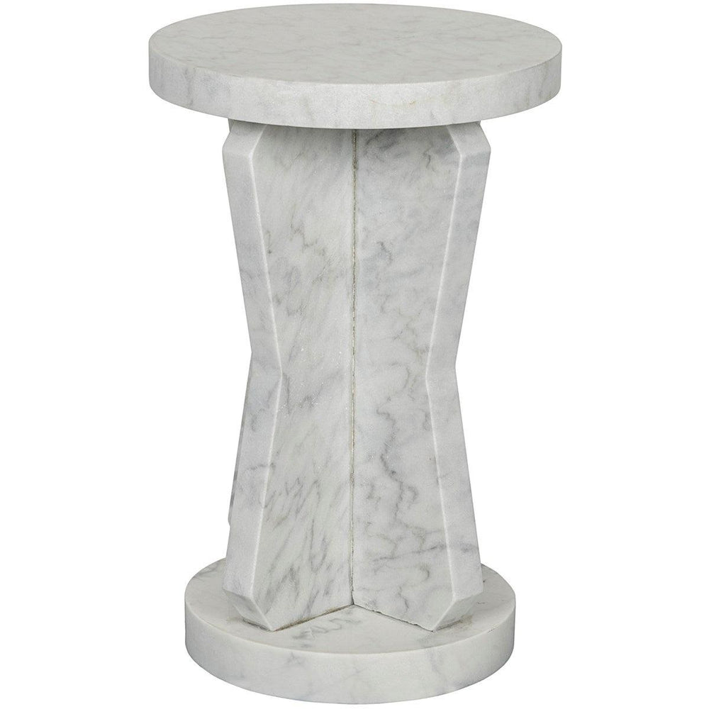 Noir Furniture Ingram Side Table, White Marble-Noir Furniture-Blue Hand Home