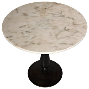Noir Furniture Cobus Side Table, Black Metal with White Stone-Noir Furniture-Blue Hand Home