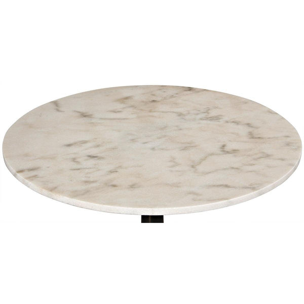 Noir Furniture Cobus Side Table, Black Metal with White Stone-Noir Furniture-Blue Hand Home