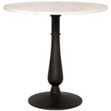 Noir Furniture Cobus Side Table, Black Metal with White Stone-Noir Furniture-Blue Hand Home