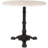 Noir Furniture Theresia Side Table, Black Metal with White Stone-Noir Furniture-Blue Hand Home