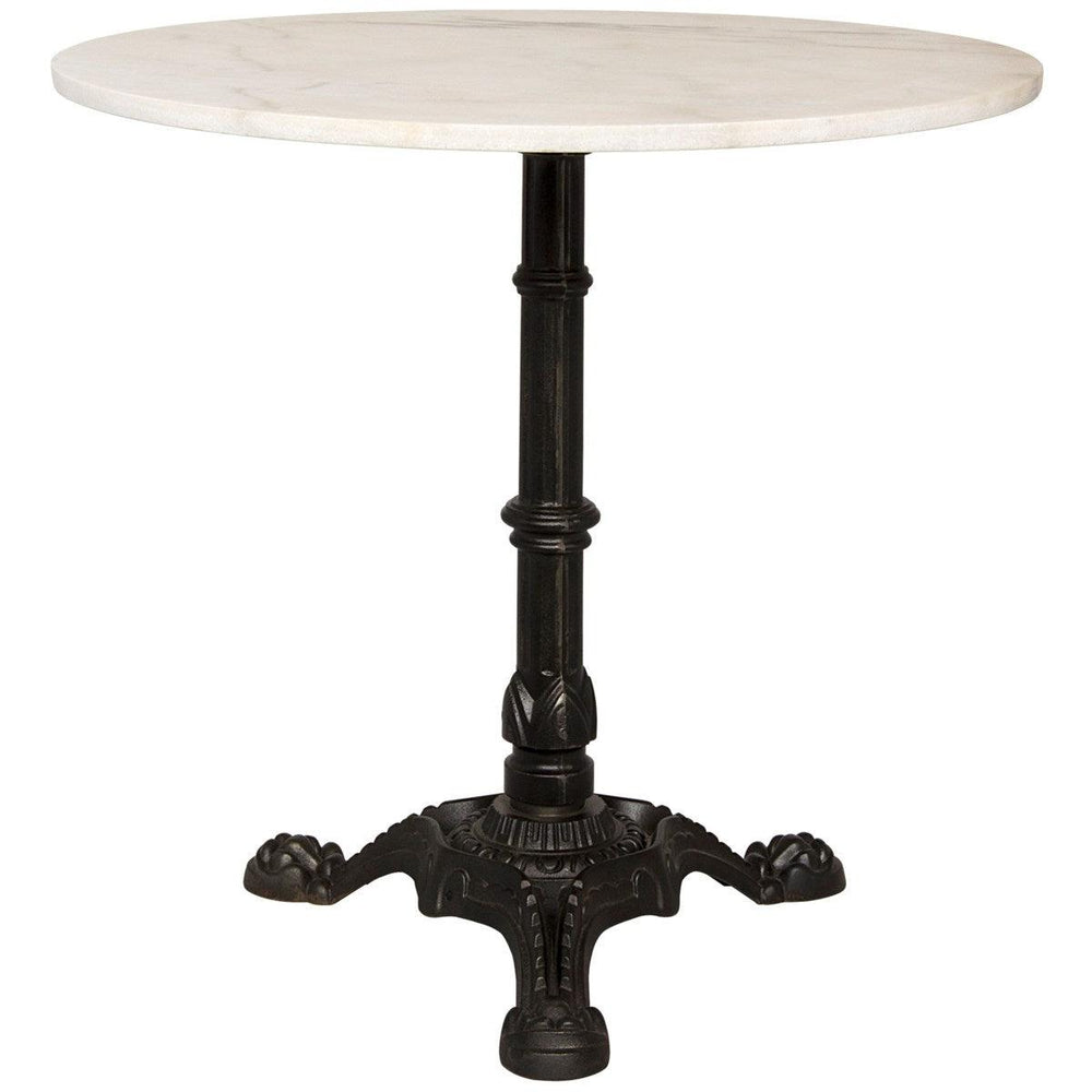Noir Furniture Theresia Side Table, Black Metal with White Stone-Noir Furniture-Blue Hand Home