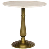 Noir Furniture Alida Side Table with White Stone, Brass Finish-Noir Furniture-Blue Hand Home