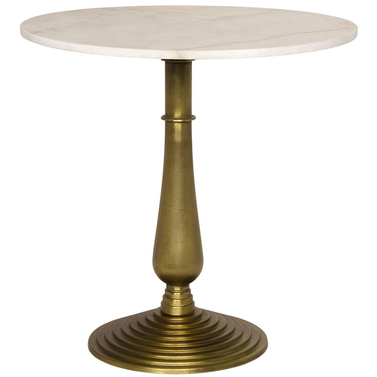 Noir Furniture Alida Side Table with White Stone, Brass Finish-Noir Furniture-Blue Hand Home