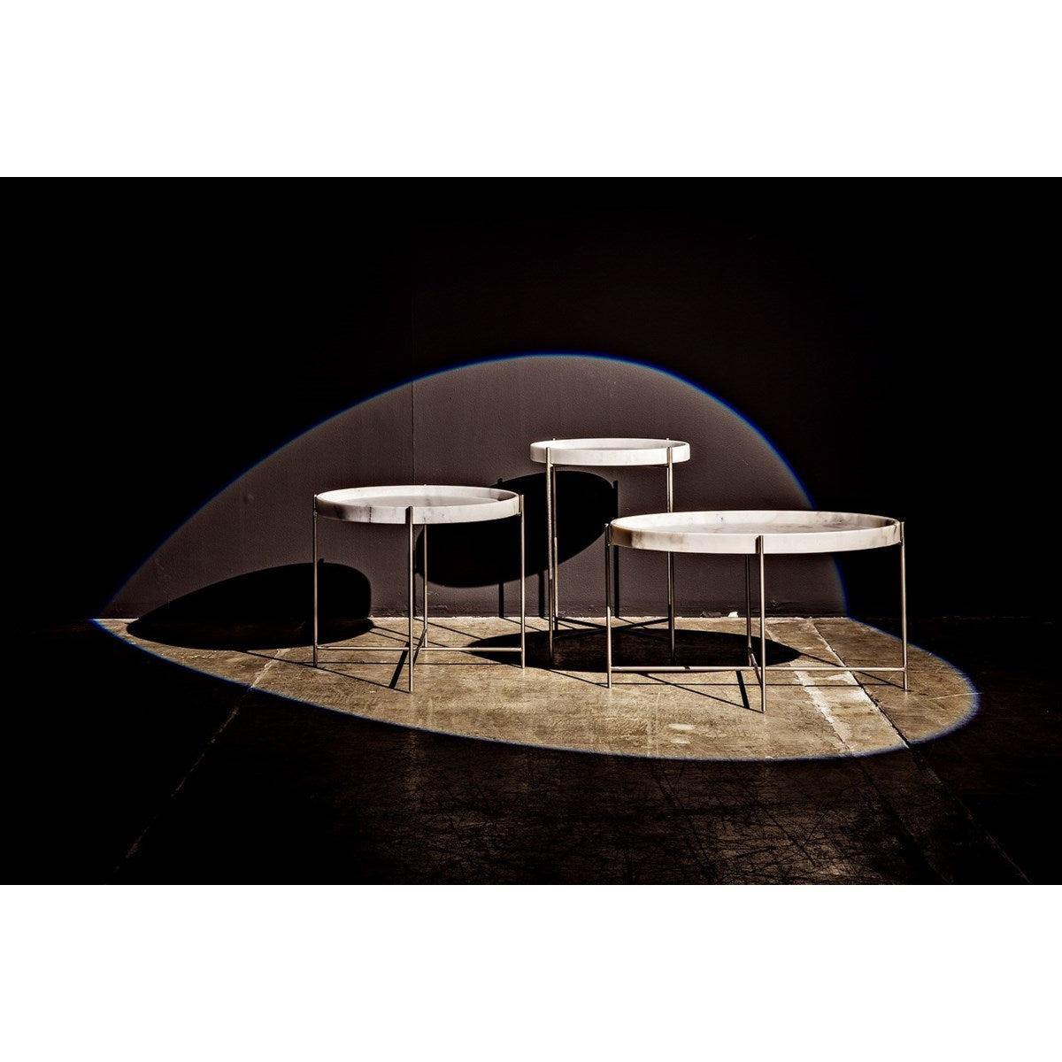 Noir Furniture Chico Side Table, Antique Silver, Metal and Stone-Noir Furniture-Blue Hand Home