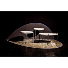 Noir Furniture Chico Side Table, Antique Silver, Metal and Stone-Noir Furniture-Blue Hand Home