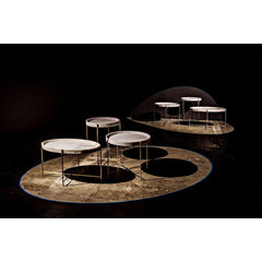 Noir Furniture Chico Side Table, Antique Silver, Metal and Stone-Noir Furniture-Blue Hand Home