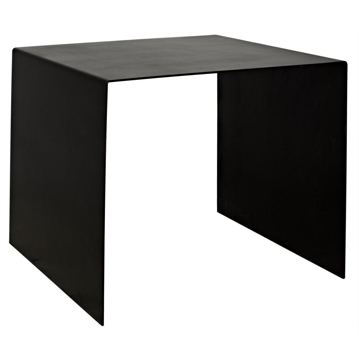 Noir Furniture Yves Side Table, Black Metal, Large-Noir Furniture-Blue Hand Home