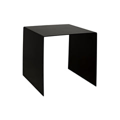 Noir Furniture Yves Side Table, Black Metal, Medium-Noir Furniture-Blue Hand Home