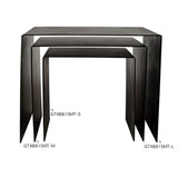 Noir Furniture Yves Side Table, Black Metal, Small-Noir Furniture-Blue Hand Home