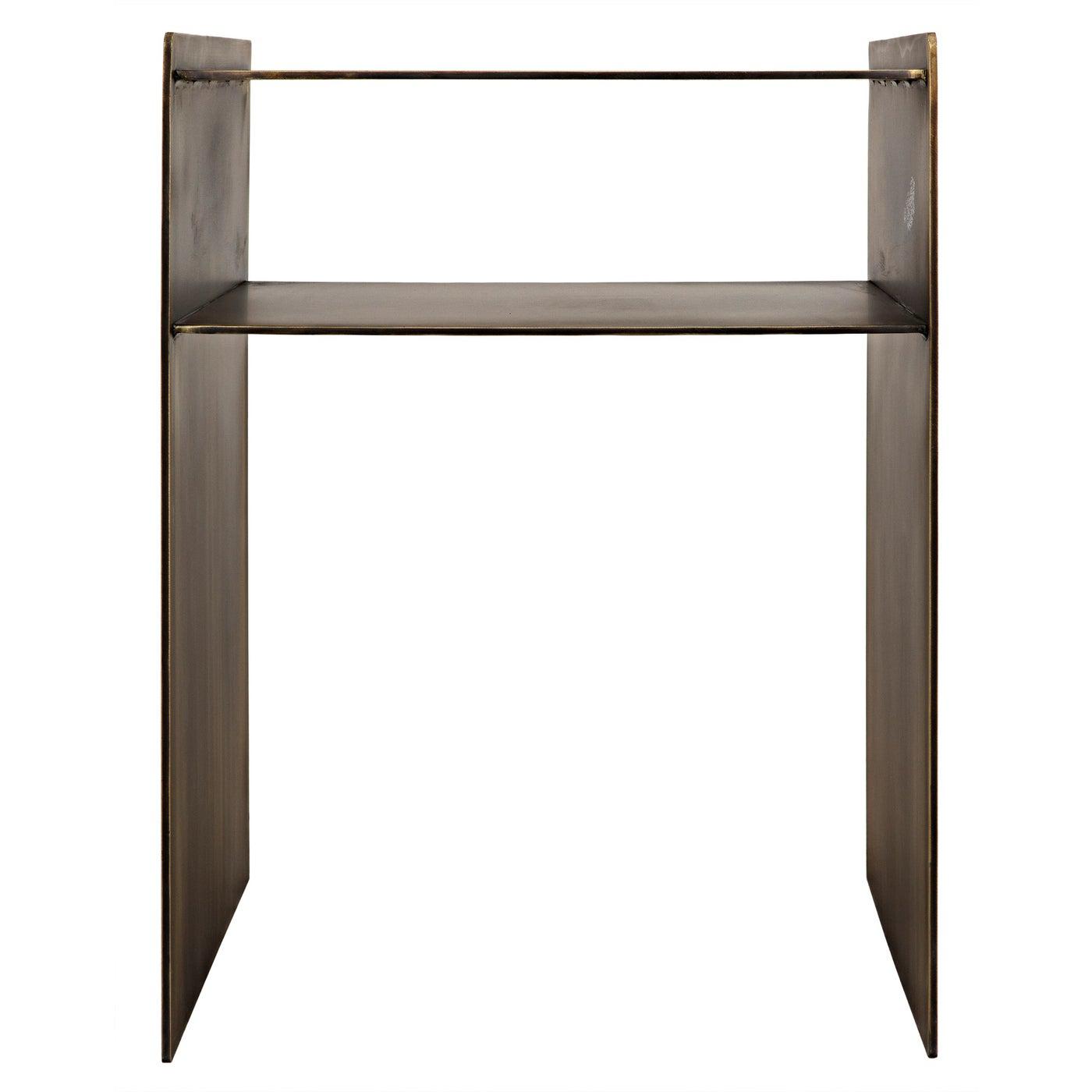 Noir Cyrus Side Table, Aged Brass-Noir Furniture-Blue Hand Home