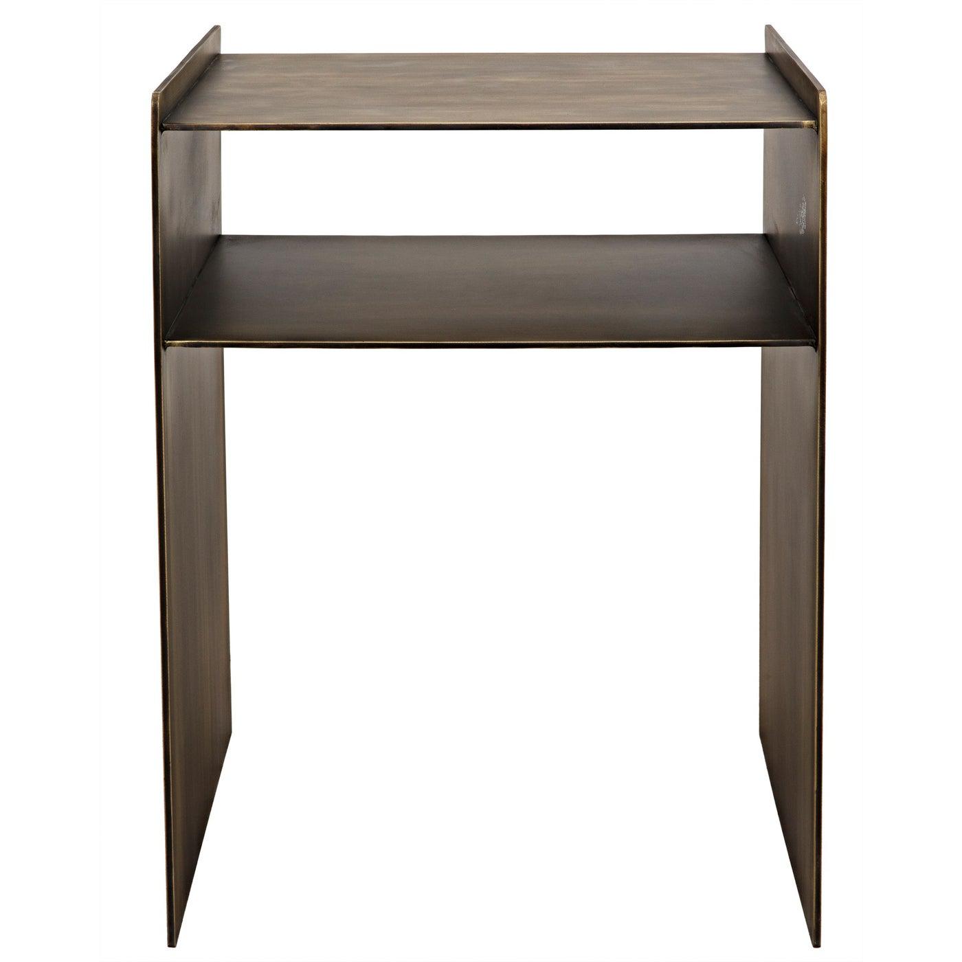 Noir Cyrus Side Table, Aged Brass-Noir Furniture-Blue Hand Home