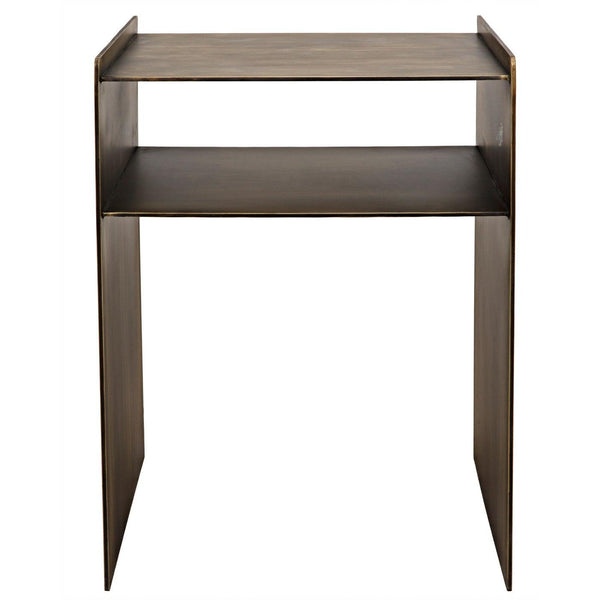 Noir Cyrus Side Table, Aged Brass-Noir Furniture-Blue Hand Home