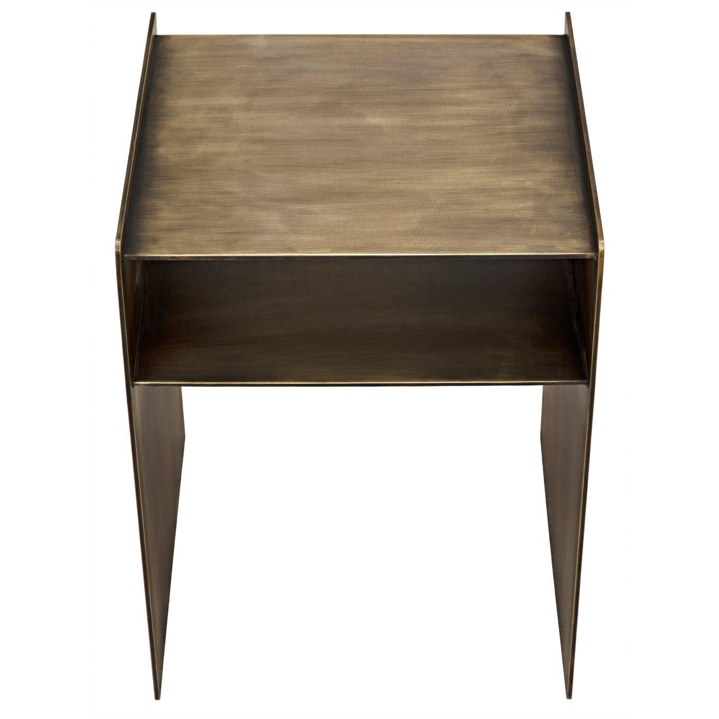 Noir Cyrus Side Table, Aged Brass-Noir Furniture-Blue Hand Home