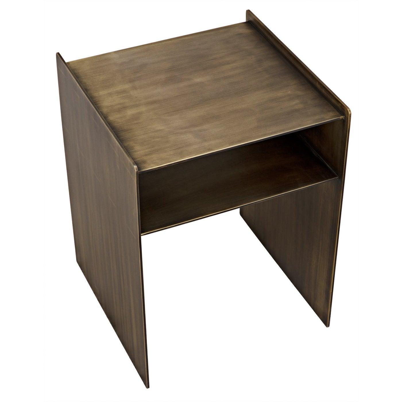 Noir Cyrus Side Table, Aged Brass-Noir Furniture-Blue Hand Home