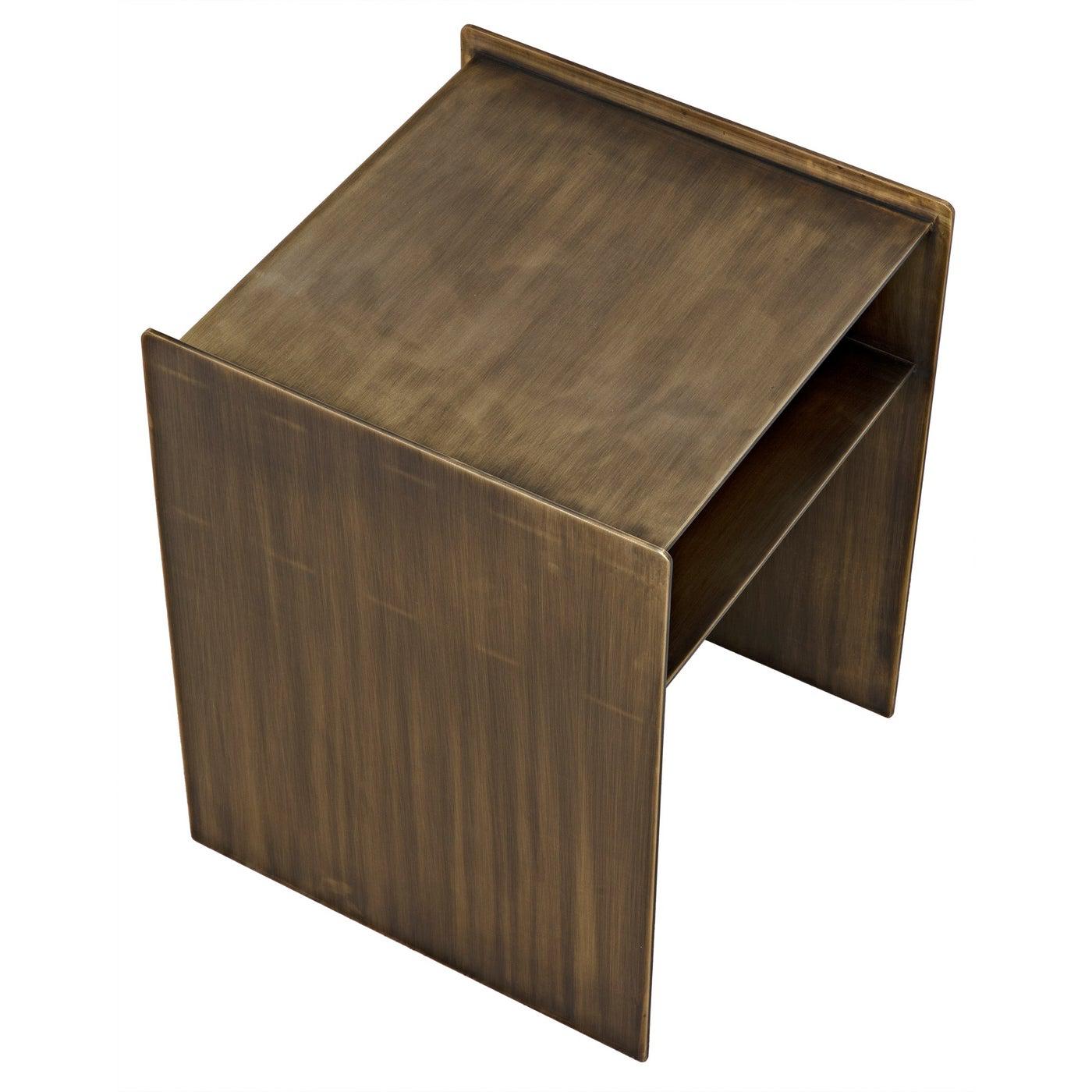Noir Cyrus Side Table, Aged Brass-Noir Furniture-Blue Hand Home