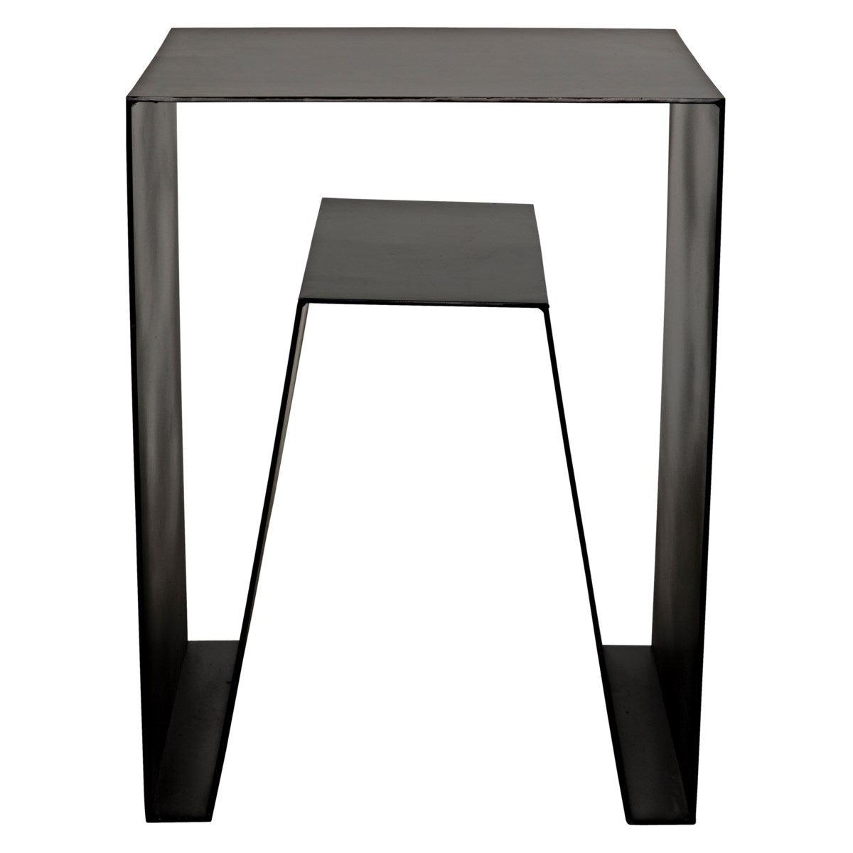 Noir Furniture Quintin Side Table, Black Metal-Noir Furniture-Blue Hand Home
