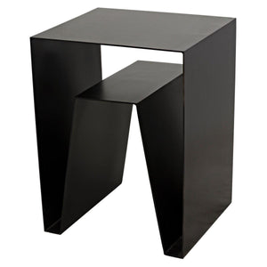 Noir Furniture Quintin Side Table, Black Metal-Noir Furniture-Blue Hand Home