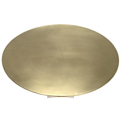 Noir Furniture Hotaru Side Table, White Marble and Antique Brass-Noir Furniture-Blue Hand Home