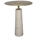 Noir Furniture Hotaru Side Table, White Marble and Antique Brass-Noir Furniture-Blue Hand Home