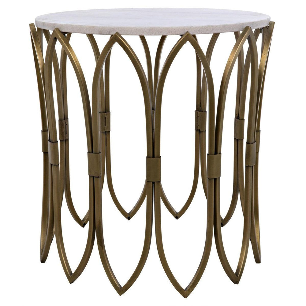 Noir Furniture Nola Side Table, Metal W/Brass Finish-Noir Furniture-Blue Hand Home