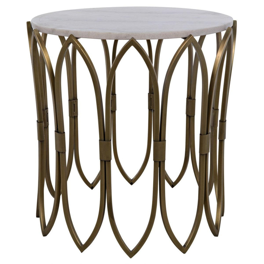 Noir Furniture Nola Side Table, Metal W/Brass Finish-Noir Furniture-Blue Hand Home