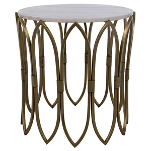 Noir Furniture Nola Side Table, Metal W/Brass Finish-Noir Furniture-Blue Hand Home