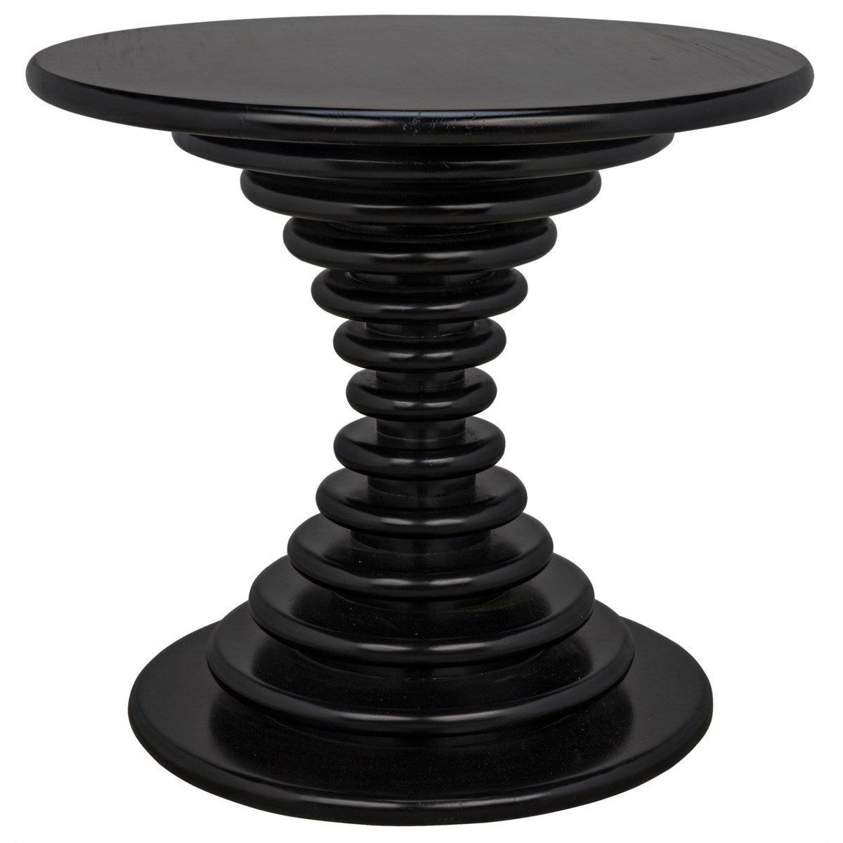 Noir Furniture Scheiben Side Table, Hand Rubbed Black-Noir Furniture-Blue Hand Home