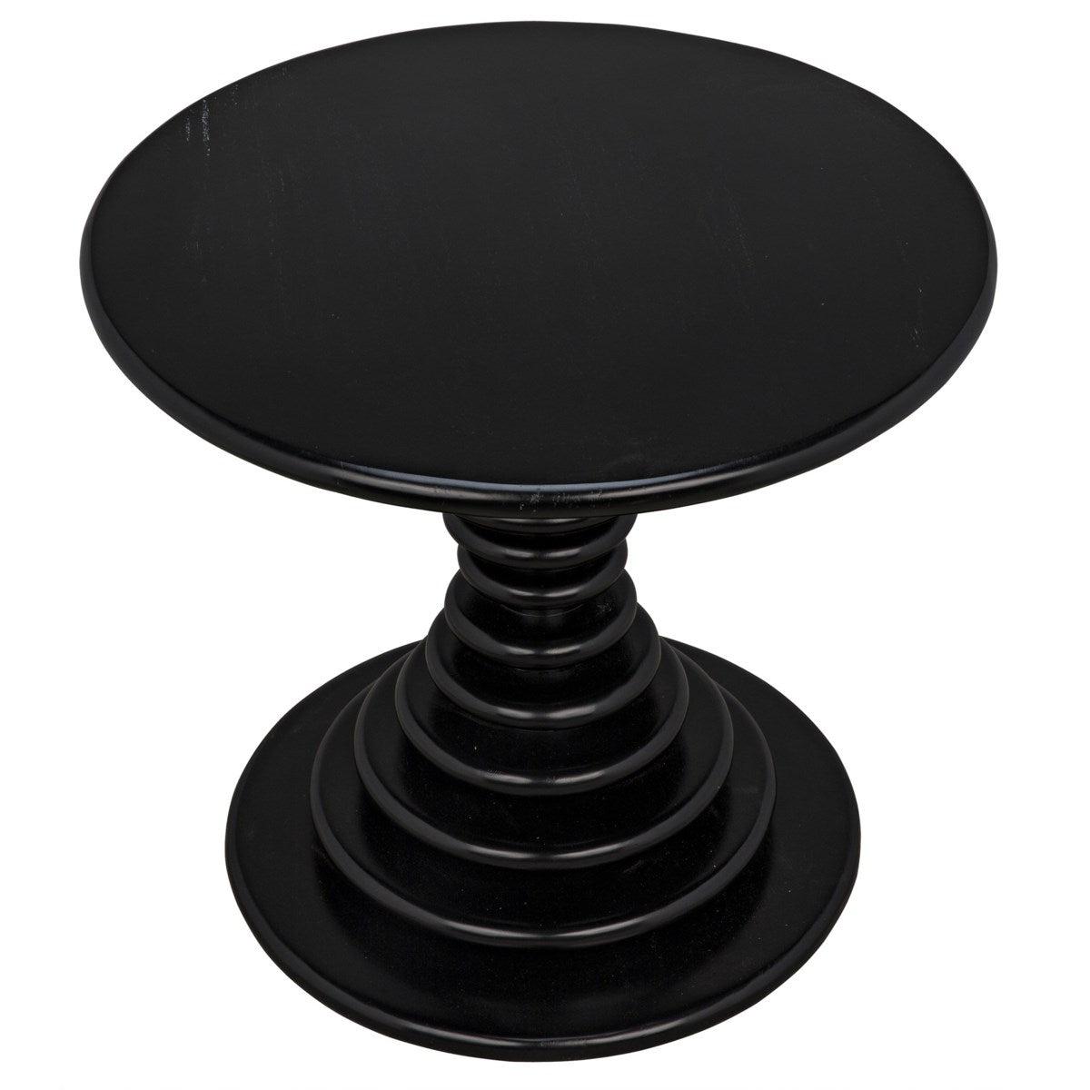 Noir Furniture Scheiben Side Table, Hand Rubbed Black-Noir Furniture-Blue Hand Home