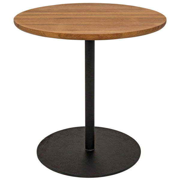 Noir Furniture Ford Small Side Table, Gold Teak with Metal Base-Noir Furniture-Blue Hand Home