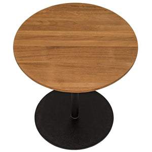 Noir Furniture Ford Small Side Table, Gold Teak with Metal Base-Noir Furniture-Blue Hand Home