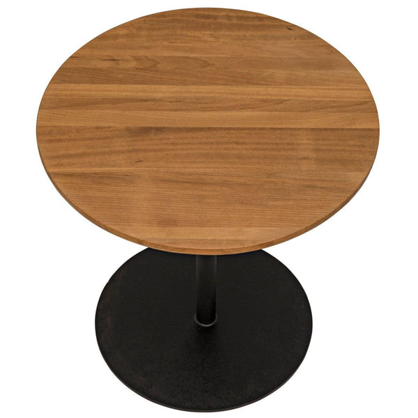 Noir Furniture Ford Small Side Table, Gold Teak with Metal Base-Noir Furniture-Blue Hand Home