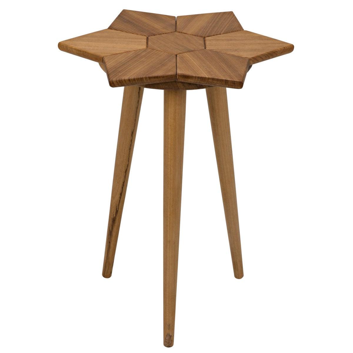 Noir Furniture Petal Side Table, Gold Teak-Noir Furniture-Blue Hand Home