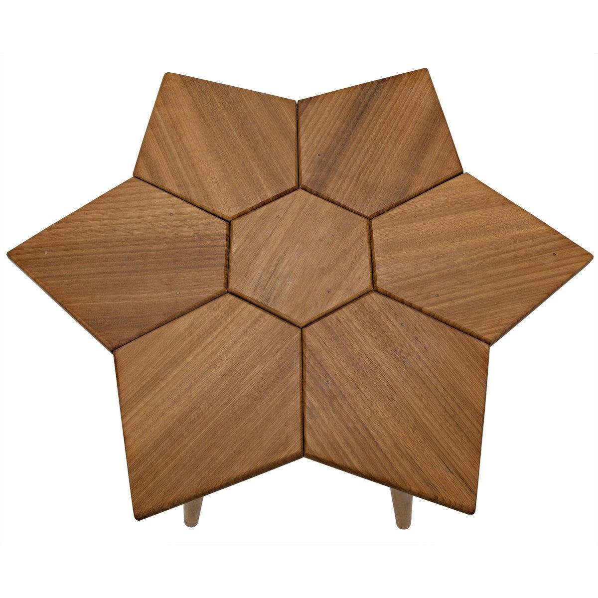 Noir Furniture Petal Side Table, Gold Teak-Noir Furniture-Blue Hand Home