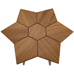 Noir Furniture Petal Side Table, Gold Teak-Noir Furniture-Blue Hand Home
