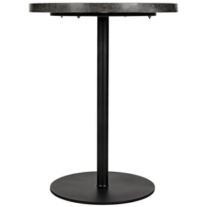 Noir Furniture Ford Stone Top Side Table, Black Metal, Tall-Noir Furniture-Blue Hand Home