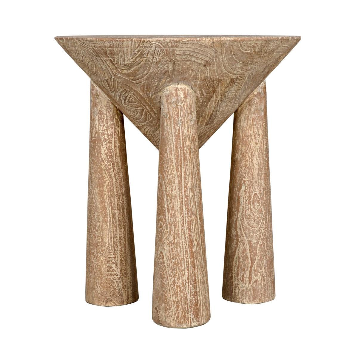 Noir Furniture Kongo Side Table, Distressed Mindi-Noir Furniture-Blue Hand Home