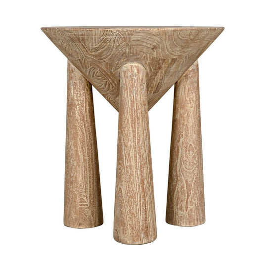 Kongo Side Table, Distressed Mindi