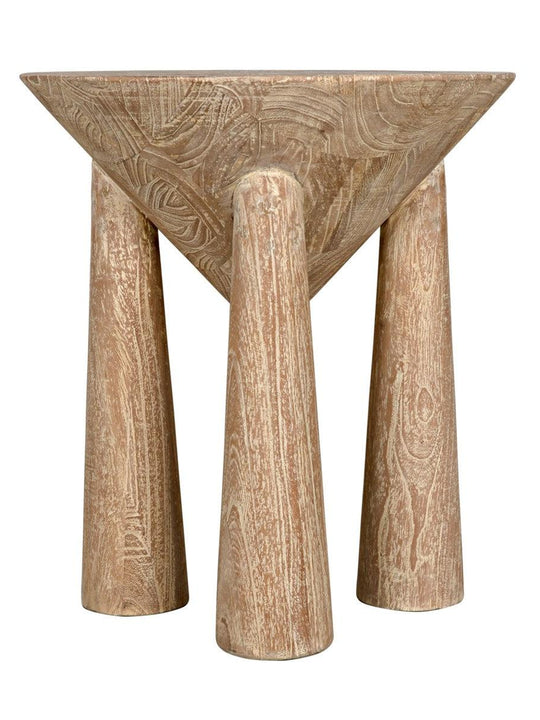 Kongo Side Table, Distressed Mindi