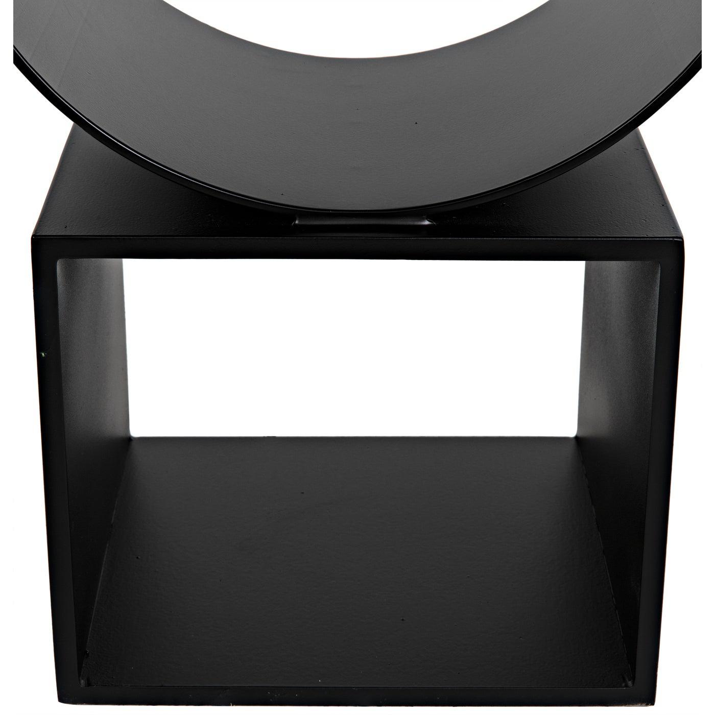 Noir Shape Side Table, Black Steel-Noir Furniture-Blue Hand Home