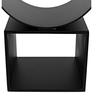 Noir Shape Side Table, Black Steel-Noir Furniture-Blue Hand Home