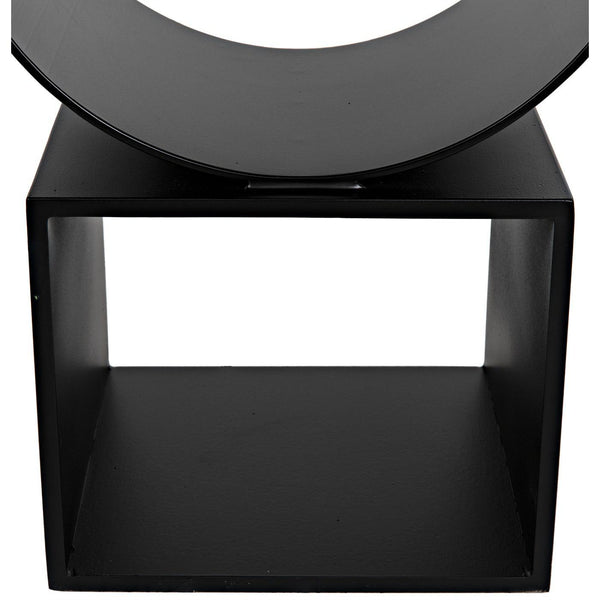 Noir Shape Side Table, Black Steel-Noir Furniture-Blue Hand Home