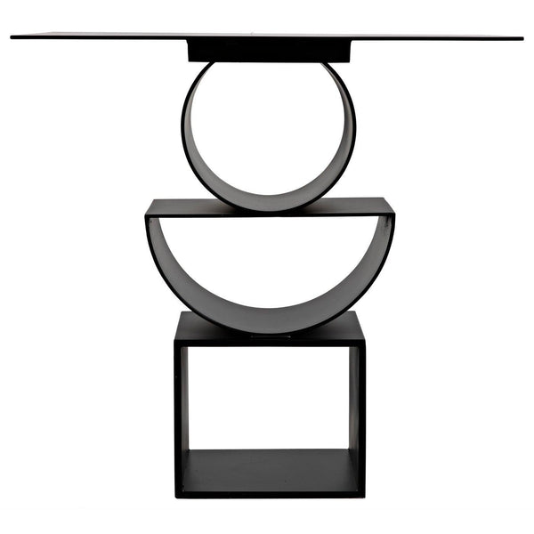 Noir Shape Side Table, Black Steel-Noir Furniture-Blue Hand Home