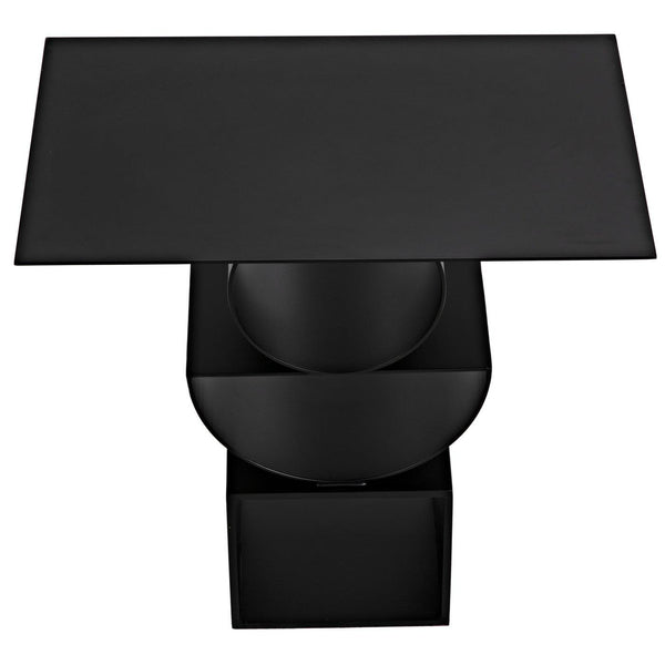 Noir Shape Side Table, Black Steel-Noir Furniture-Blue Hand Home